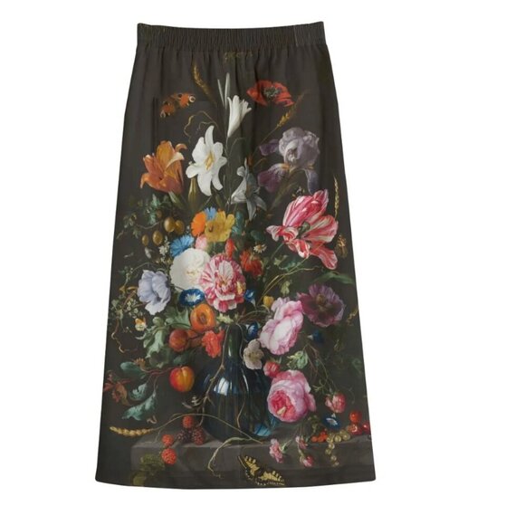 Jan Davidsz de Heem Floral Cotton Skirt  Long Maxi Art History Fine Art  Size 2X - Picture 9 of 9